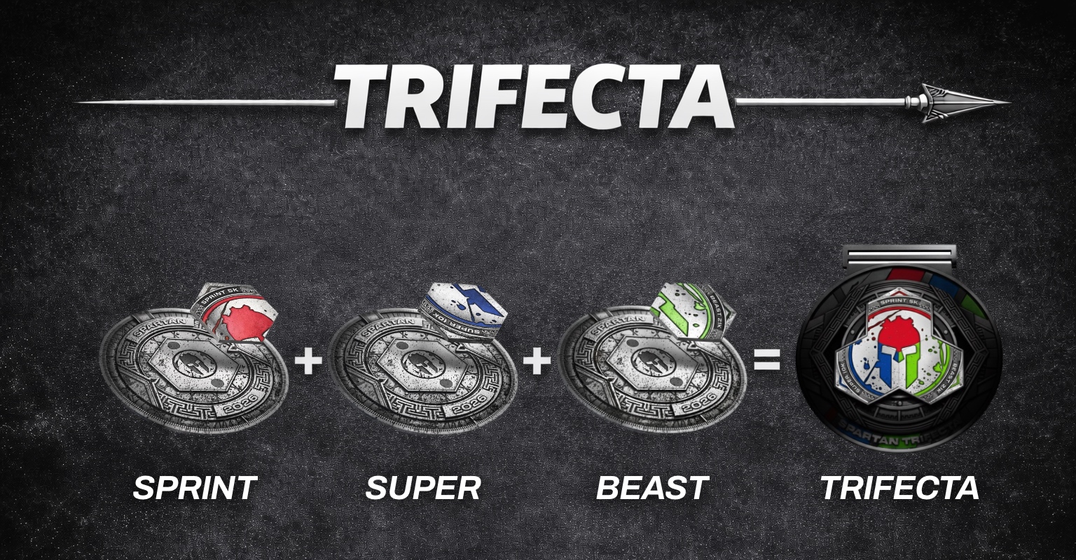 Spartan Sprint, Super and Beast medals